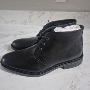 Alfani Men's Black Leather Chukka Boots - Classic Lace-Up